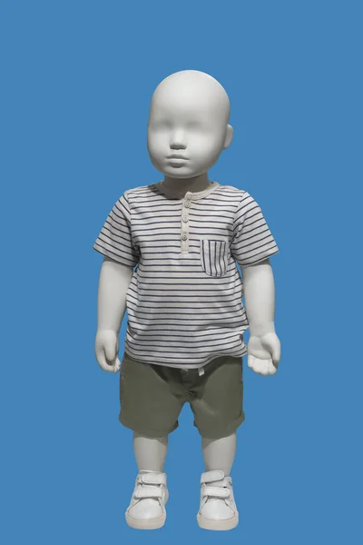 Полная Длина Изображения Ребенка Дисплей Манекен Одет Повседневную Одежду Изолированы — стоковое фото