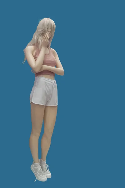 배경에 고립된 운동복을 마네킹을 암컷의 — 스톡 사진