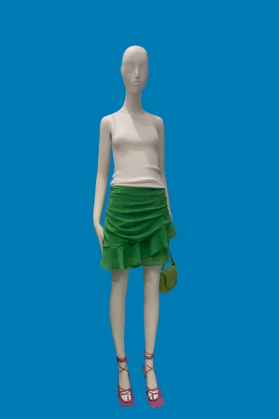 Full Length Image Female Display Mannequin Wearing Fashionable Clothes Isolated — Photo