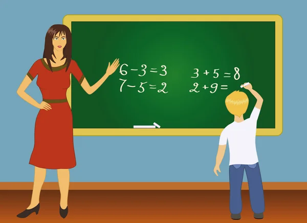 Ilustracja nauczyciel i uczeń — Wektor stockowy