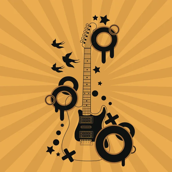 Ilustración vectorial de guitarra abstracta — Archivo Imágenes Vectoriales