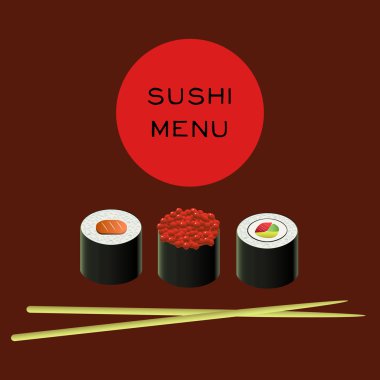sushi bar menü şablonun vektör çizim