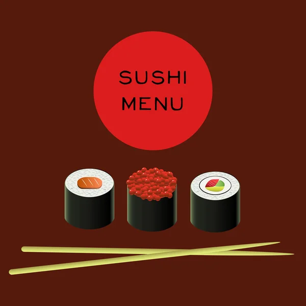 Vektor illustration av sushi bar menymall — Stock vektor