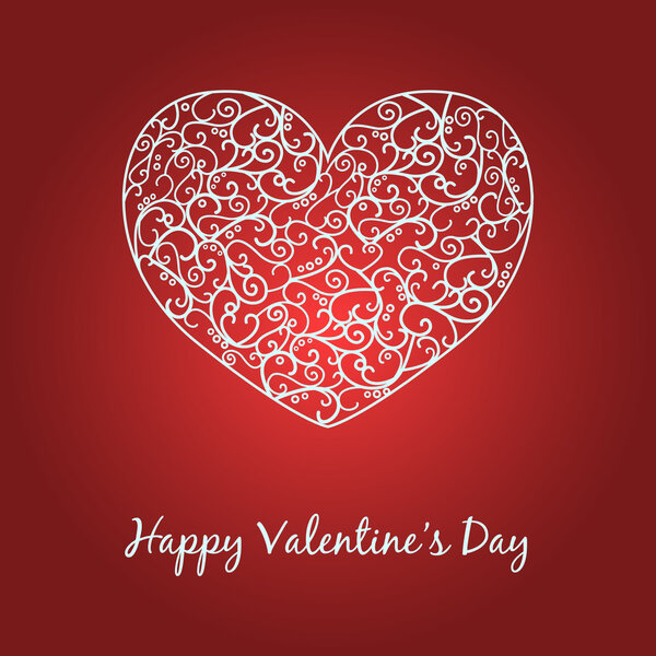 Happy Valentine's Day card with heart and text