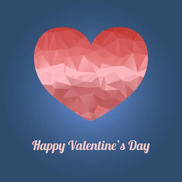 Happy Valentine's Day greeting card with heart and text — Stock Vector