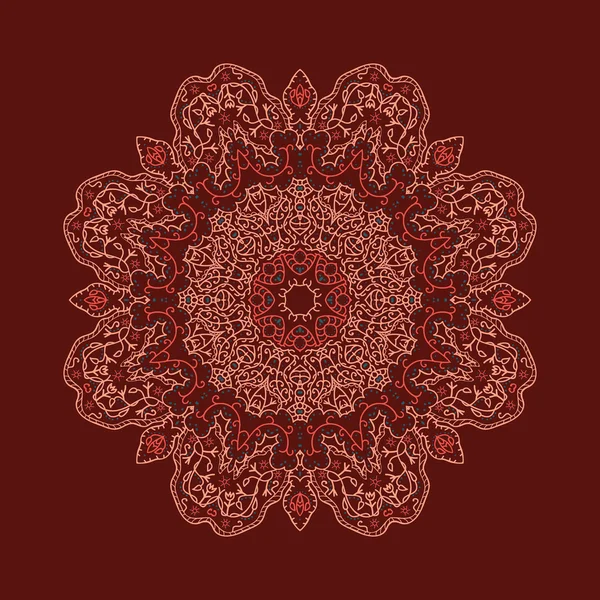 Illustration vectorielle colorée d'ornement floral rond — Image vectorielle