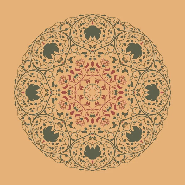 Illustration vectorielle colorée d'ornement floral rond — Image vectorielle