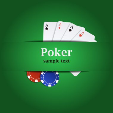 vektör poker arka oyun kağıdı ve patates kızartması ile