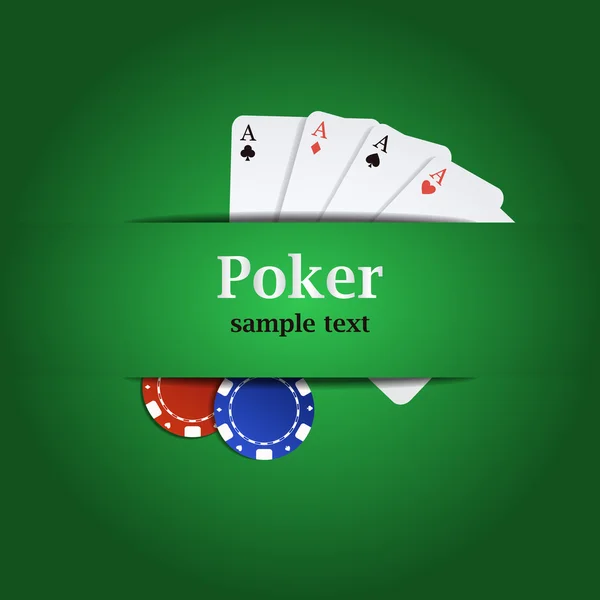 Fundo de poker vetorial com cartas de jogo e fichas —  Vetores de Stock