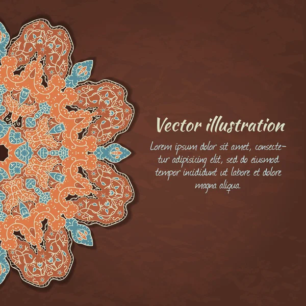 Vector tarjeta de colores con adorno étnico — Archivo Imágenes Vectoriales