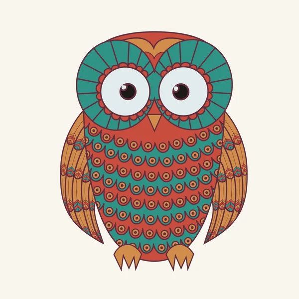 Vectorillustratie voor decoratieve schattig owl — Stockvector