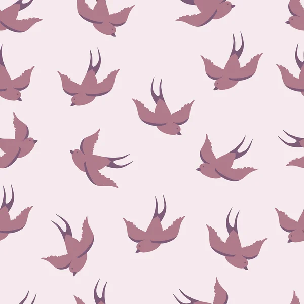 Vector seamless pattern with swallows — Stock Vector
