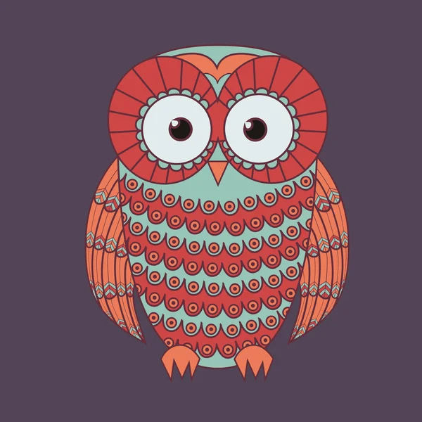 Vectorillustratie voor decoratieve schattig owl — Stockvector