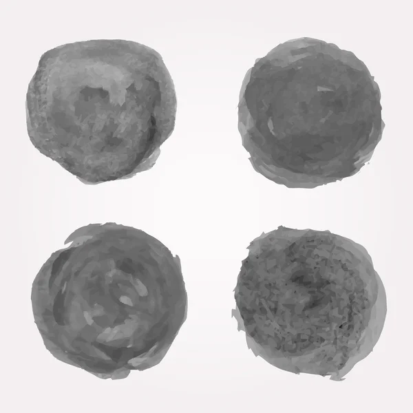 Ensemble vectoriel d'éléments de conception d'aquarelle ronde grunge — Image vectorielle