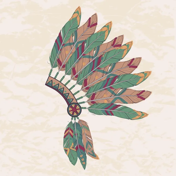 Vektor illustration av native american indian chief huvudbonad — Stock vektor