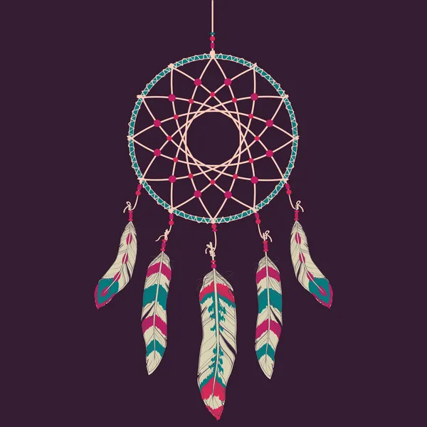 Színes illusztráció vektor: dream catcher — Stock Vector