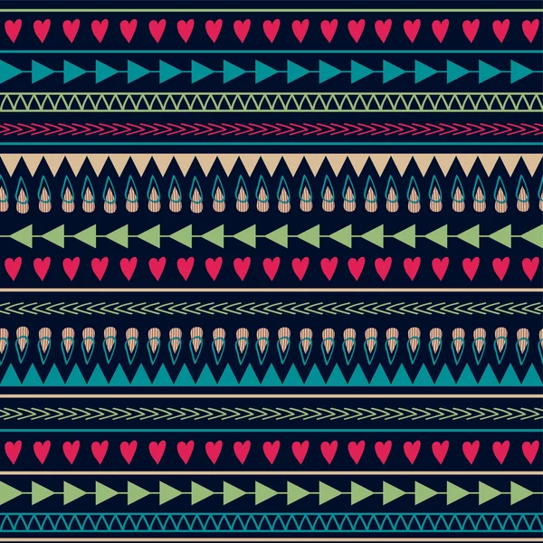 Vector seamless pattern with hearts, lines, arrows — Stock Vector