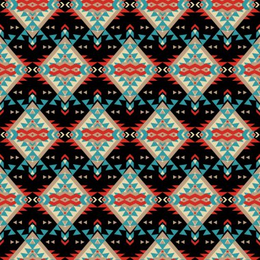 Vector seamless colorful decorative ethnic pattern clipart
