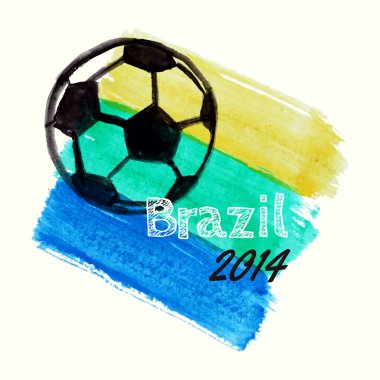 sulu boya topu Brezilya 2014 Futbol Şampiyonası için ayrılmış olan vektör çizim