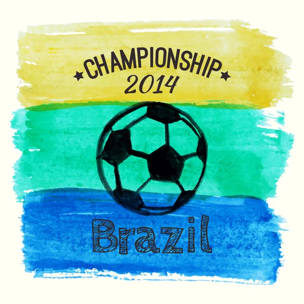 Векторная иллюстрация с акварелью, посвященная чемпионату Бразилии по футболу 2014 — стоковый вектор