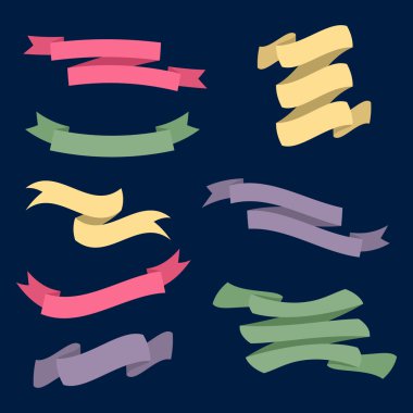 vektör farklı kurdeleler ile ayarla