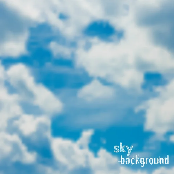 Векторный фон с голубым небом и облаками — стоковый вектор