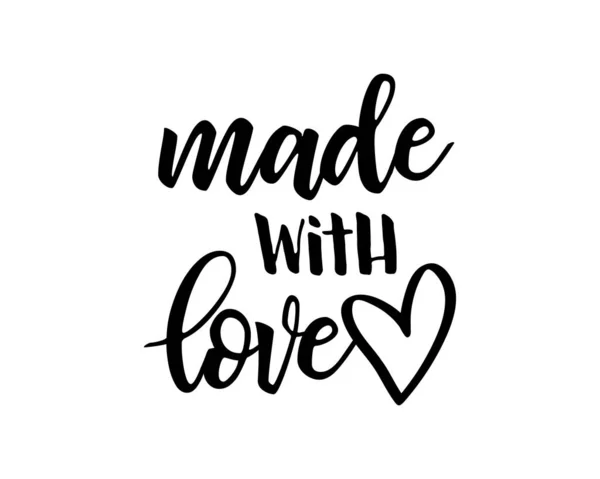 Vector Kalligrafie Illustratie Met Made Love Belettering Met Hart Symbool — Stockvector