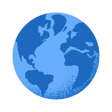 Beyaz arka planda Dünya 'nın vektör illüstrasyonu izole edildi. Gezegen simgesi