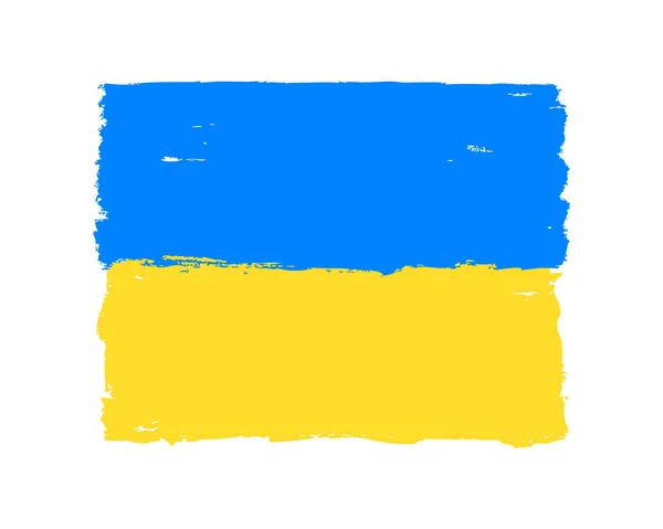 Vector Illustration Flag Ukraine Isolated White Background Blue Yellow Grunge — Stock Vector
