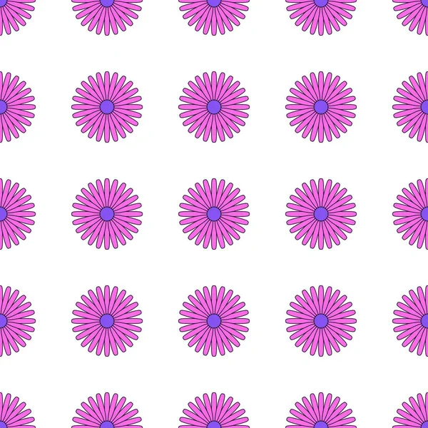 Векторный Бесшовный Узор Простыми Геометрическими Цветами Хиппи Печати Бумаги Текстиля — стоковый вектор