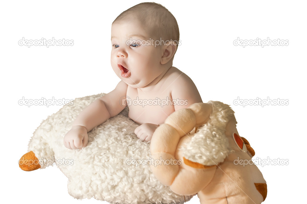 Baby with sheep