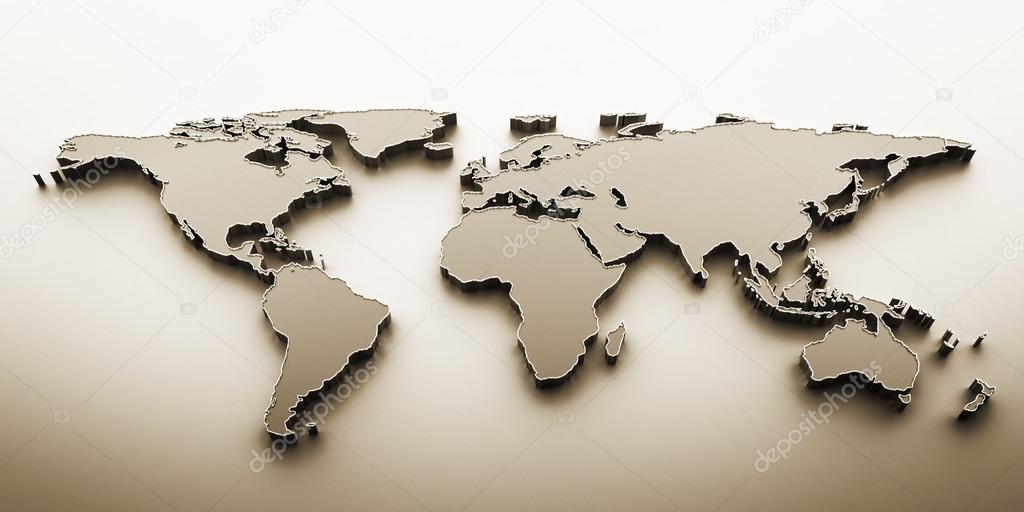 mapa světa 3d 3D mapa světa vykreslení — Stock Fotografie © peshkov #29836231 mapa světa 3d
