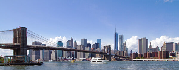 New York city and Brooklyn bridge