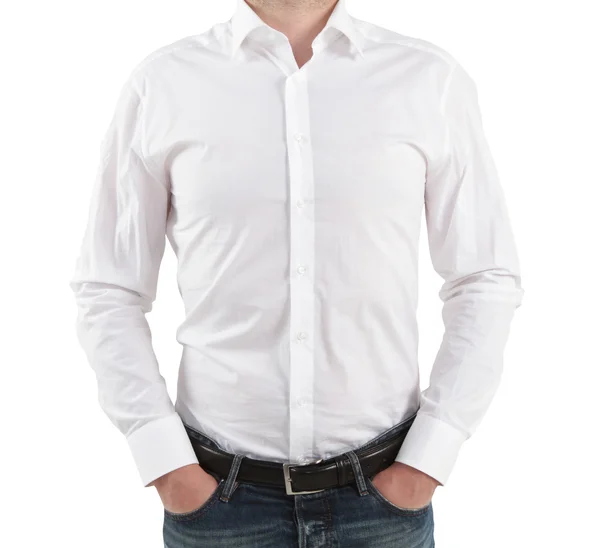 Adam beyaz t-shirt — Stok fotoğraf