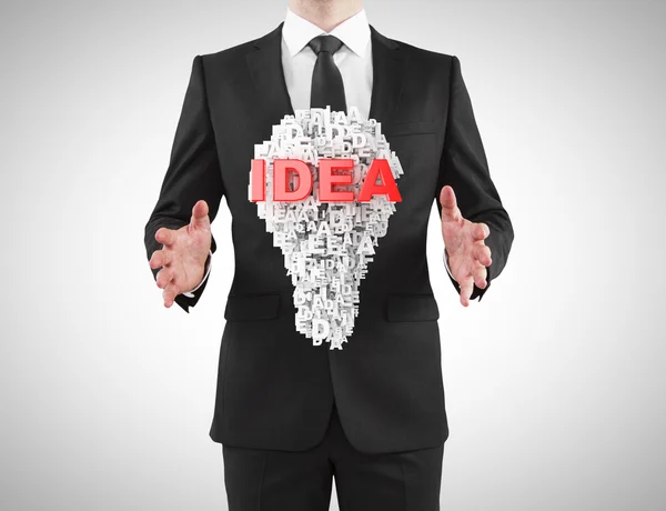Businessman holding idea concept — Stock Photo, Image