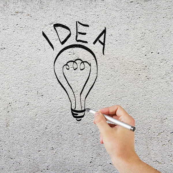 Hand drawing lightbulb — Stock Photo, Image