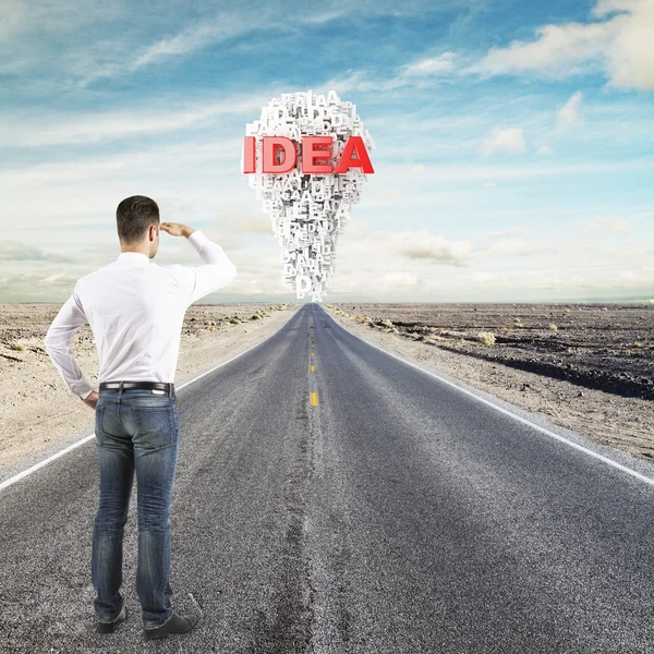 Man looking to idea concept — Stock Photo, Image