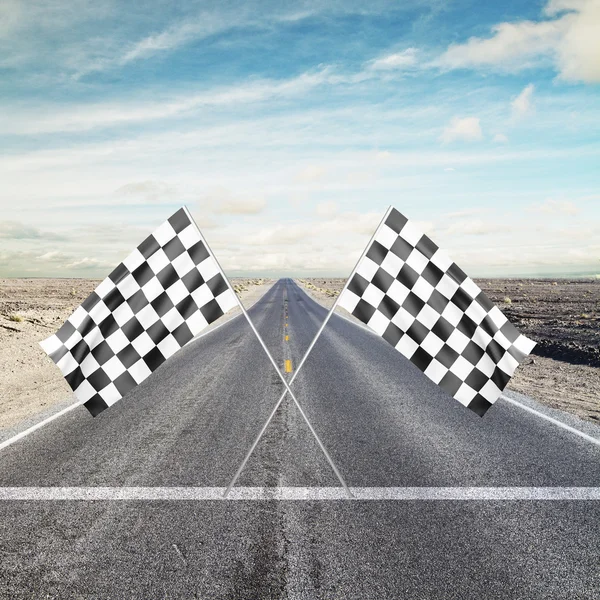 Two Checker Flags Crossed — Stock Photo, Image