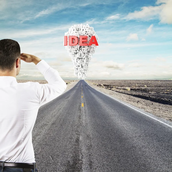 Man looking to idea — Stock Photo, Image