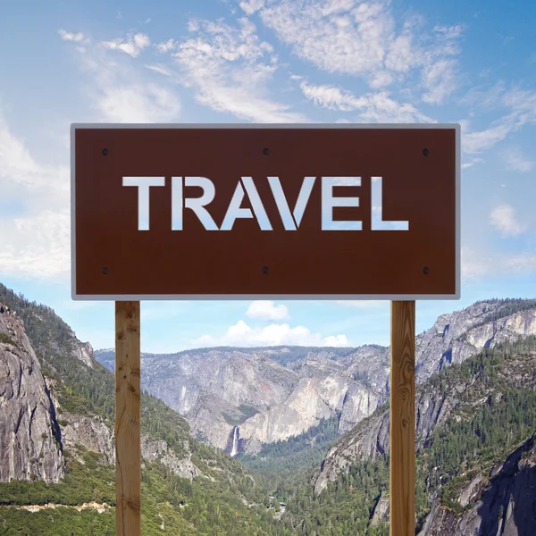 Travel road sign — Stock Photo, Image