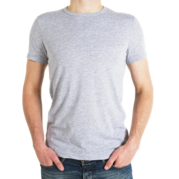 Mann im grauen T-Shirt — Stockfoto
