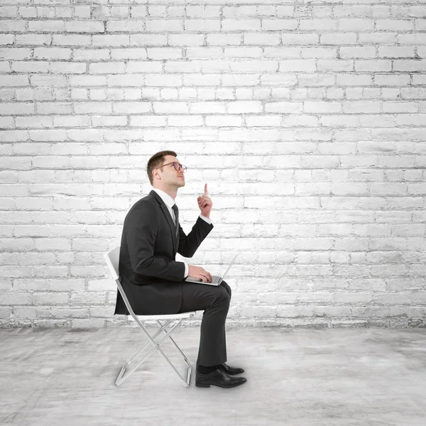 Businessman with pc — Stock Photo, Image