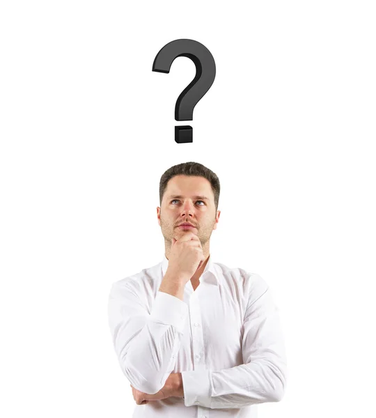 Question mark over head — Stock Photo, Image