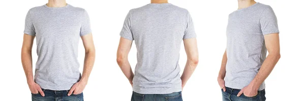 Junge im grauen T-Shirt — Stockfoto