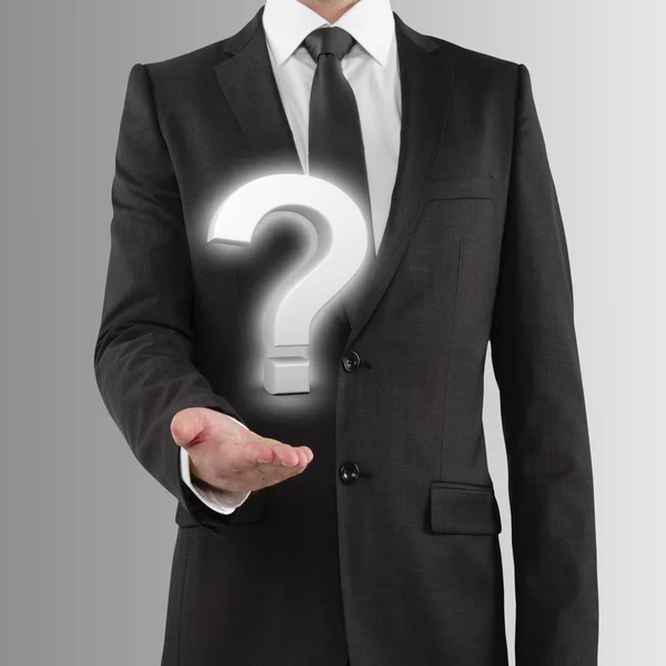 Holding question mark — Stock Photo, Image