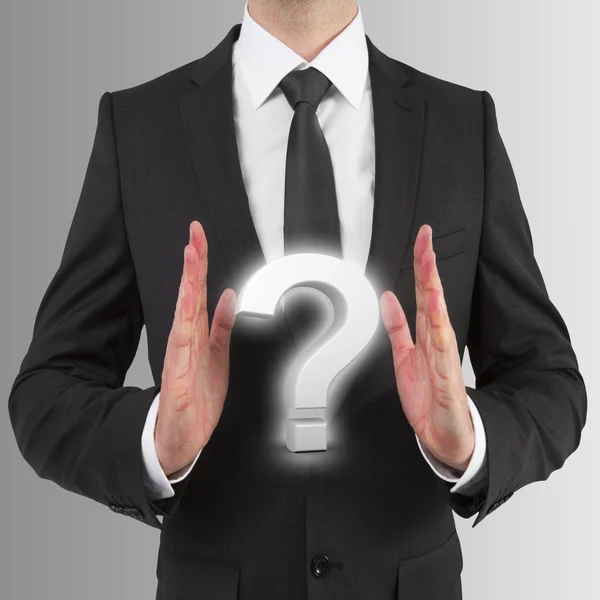 Holding question mark — Stock Photo, Image