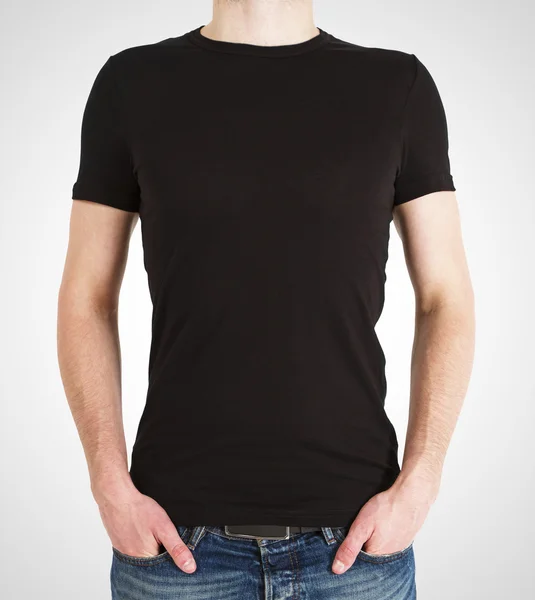Gej w czarny t-shirt — Zdjęcie stockowe