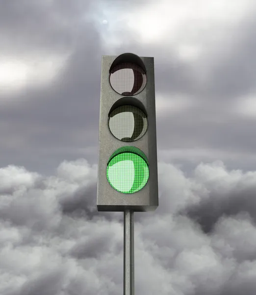 Gree color on traffic light — Stock Photo, Image