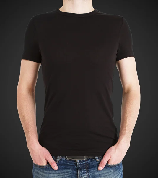 Schwul im schwarzen T-Shirt — Stockfoto