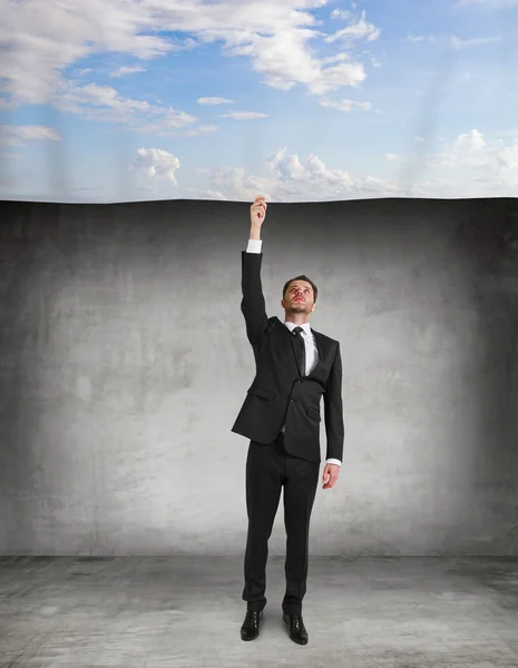 Poster with cloud sky — Stock Photo, Image